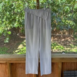 A. Brand Women's 100% Linen Pants Foldover Waist Size 36 (2 U.S.)